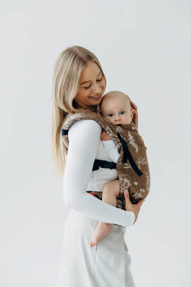 LennyLight Carrier, Standard Size, jacquard weave 100% cotton - HERBARIUM - RAINDROPS