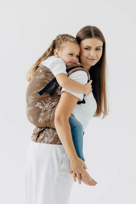 LennyPreschool Carrier, Preschool Size, jacquard weave (100% cotton) - HERBARIUM - RAINDROPS