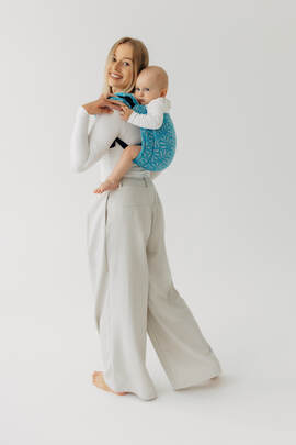 Lenny Buckle Onbuhimo PRO baby carrier, standard size, jacquard weave (50% silk, 50% cotton) - INFINITY - HAVEN