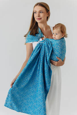 Ring Sling, Jacquard Weave (50% silk, 50% cotton), with gathered shoulder - INFINITY - HAVEN - standard 1.8m