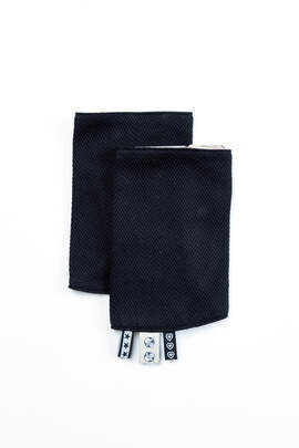 Drool Pads (100% cotton) - LITTLE HERRINGBONE EBONY BLACK 