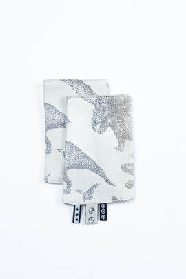 Drool Pads (100% cotton) - JURASSIC - ICE DESERT