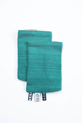Drool Pads (100% cotton) - LITTLE HERRINGBONE OMBRE GREEN 