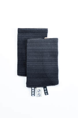 Drool Pads (100% cotton) - LITTLE HERRINGBONE OMBRE GREY 