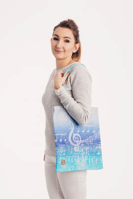 Torba na zakupy z materiału chustowego, (100% bawełna) - SYMFONIA ZORZA POLARNA (drugi gatunek)