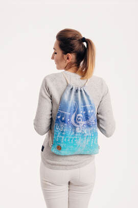 Plecak/worek - 100% bawełna - SYMFONIA ZORZA POLARNA - uniwersalny rozmiar 32cmx43cm