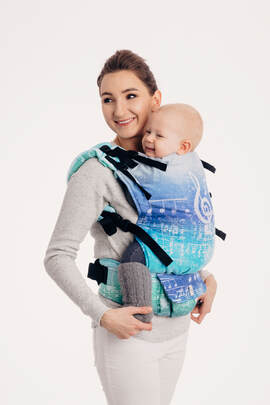 Nosidełko LennyUp z tkaniny żakardowej 100% bawełna , rozmiar standard - SYMFONIA ZORZA POLARNA