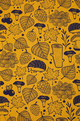 Lenny Buckle Onbuhimo baby carrier, preschoolsize, jacquard weave (100% cotton) - UNDER THE LEAVES - GOLDEN AUTUMN