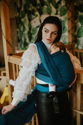 Baby Wrap, Herringbone Weave (100% cotton) - LITTLE HERRINGBONE FADO - size L