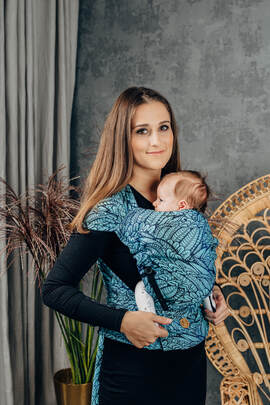 LennyHybrid Half Buckle Carrier, Standard Size, jacquard weave 100% cotton - WILD SOUL - REBIRTH 