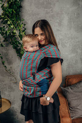 LennyHybrid Half Buckle Carrier, Standard Size, jacquard weave 100% cotton - CATKIN - FROLIC