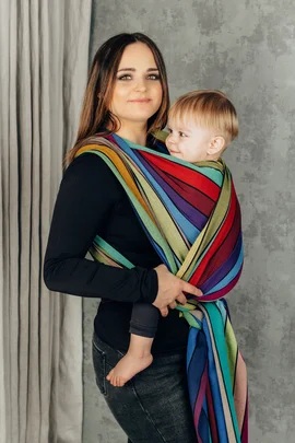 Baby Sling, Broken Twill Weave, (100% cotton) - CAROUSEL OF COLORS - size S