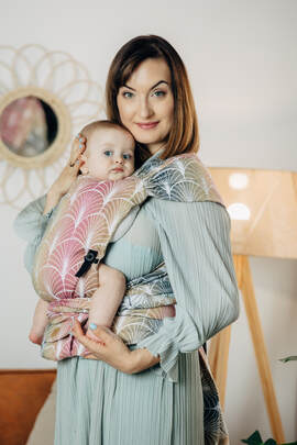 LennyHybrid Half Buckle Carrier, Standard Size, jacquard weave 100% cotton - DECO - VINEYARD