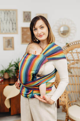 LennyHybrid Half Buckle Carrier, Standard Size, jacquard weave (79% cotton, 21% linen) - LINEN PARADISO