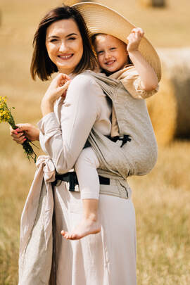 LennyHybrid Half Buckle Carrier, Preschool Size, jacquard weave 100% linen - ENCHANTED NOOK - WILD NATURE (grade B)