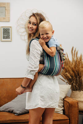 Lenny Buckle Onbuhimo baby carrier, preschool size, broken-twill weave (100% cotton) - OASIS