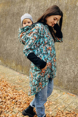 Sweat à capuche asymétrique - Tropical Garden - taille S (87% Coton, 10% Élasthanne, 3% Polyester)