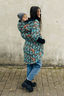 Sweat à capuche asymétrique - Tropical Garden - taille L (87% Coton, 10% Élasthanne, 3% Polyester)