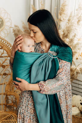 Sling, jacquard (100 % coton) - avec épaule sans plis - LITTLE HERRINGBONE SALSA - standard 1.8m (grade B)