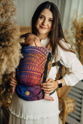 Porte-bébé LennyLight, taille standard, jacquard, 100% coton - PEACOCK’S TAIL - BOLERO 