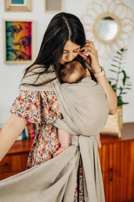 Baby Sling, Broken Twill Weave, (100% cotton) - PEANUT BUTTER - size S