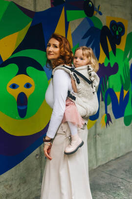 LennyPreschool Tragehilfe, Größe Preschool, Jacquardwebung, 55% Baumwolle, 45% Leinen - WILD WINE - PATH